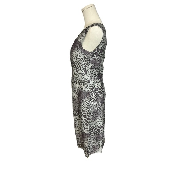 Santorelli Linen Blend Animal Print Sheath Pencil Dress Vacation Size 6 - Picture 6 of 12